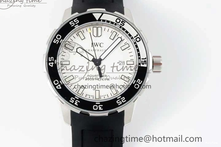 MIROTIME 0228 Premium Aquatimer Automatic SS RSF 1:1 Best Edition White Black Dial on Black Rubber Strap A 7067